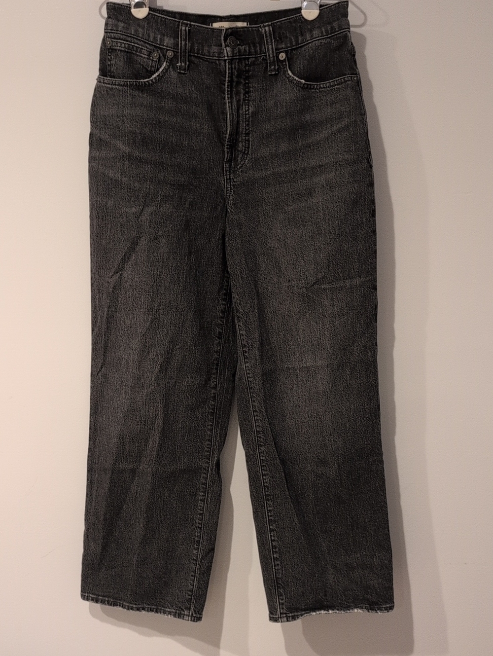 Madewell Black Perfect Vintage Wide Leg Crop Jeans In Size 27